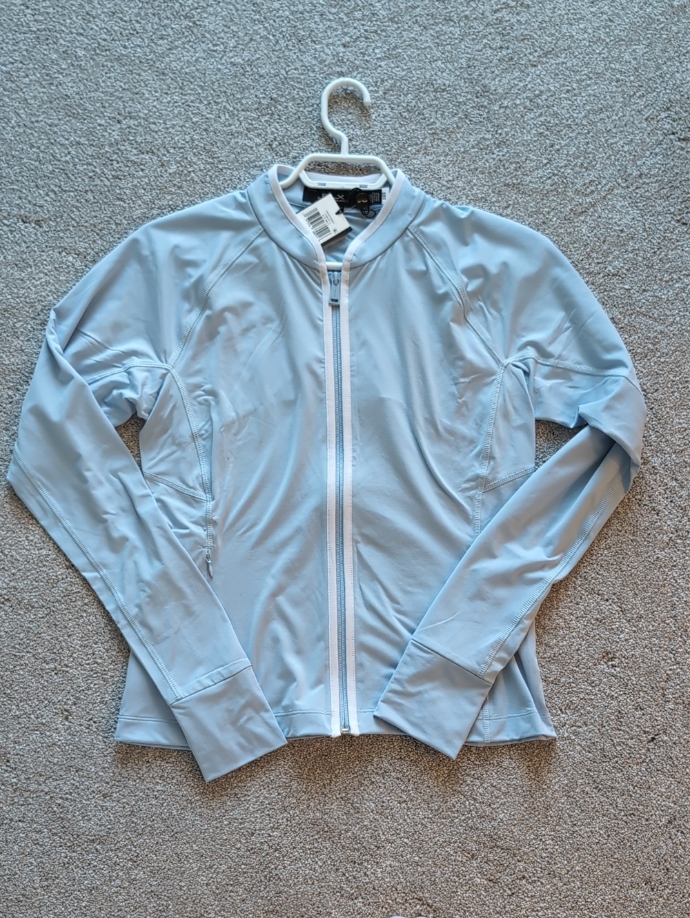 NWT RLX Light Blue Multi Stretch Zip Jacket Size M Slim